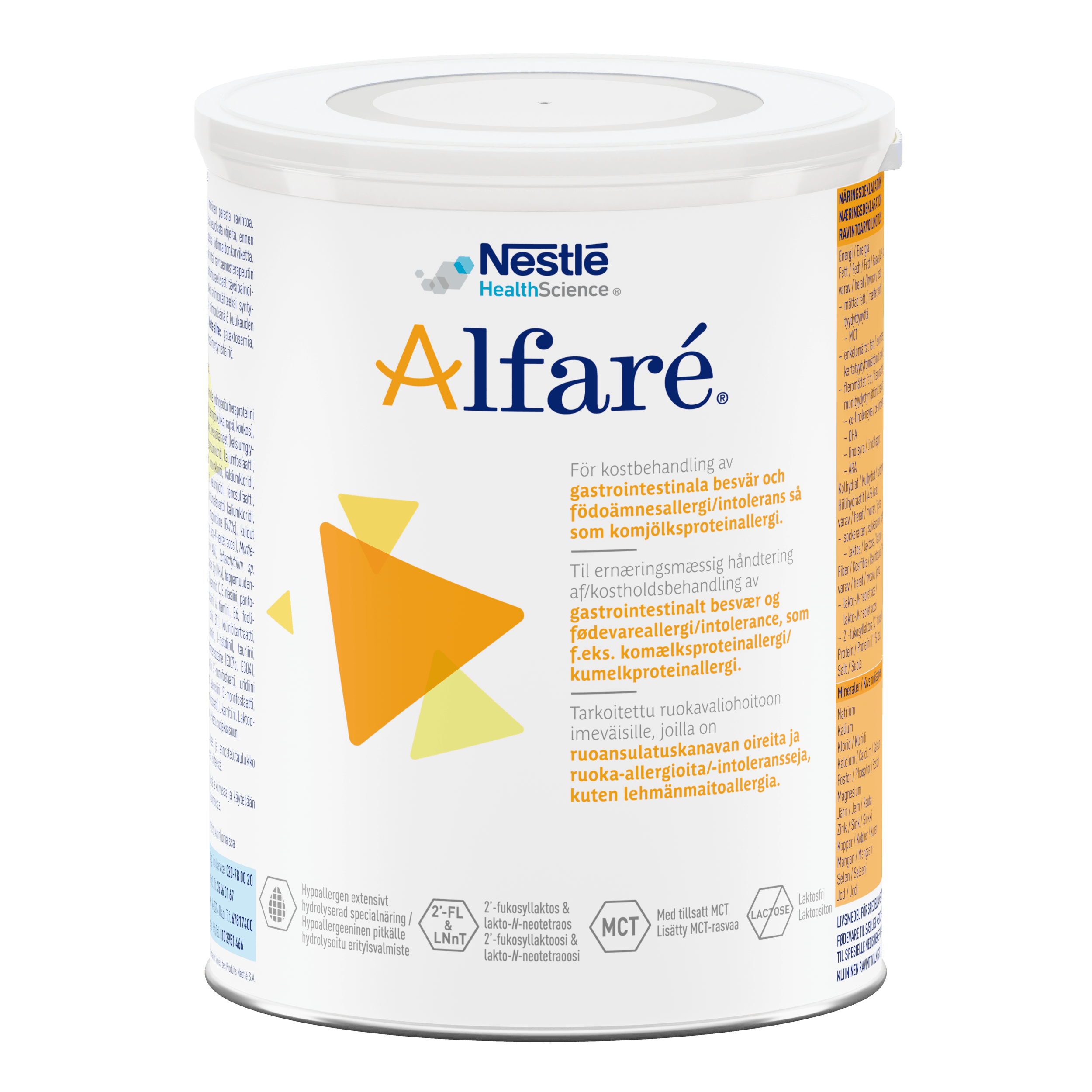 A can of Alfaré HMO formula for children with gastrointestinal disorder